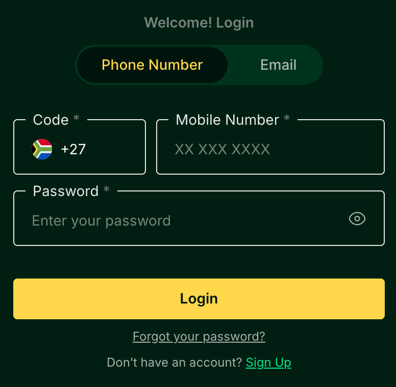 Log in Into Your Mzansibet Profile